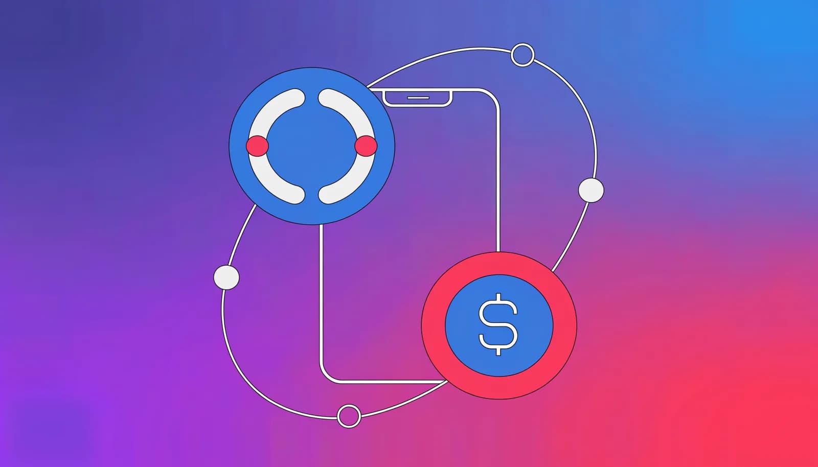 Ilustração de um celular com um ícone de calendário circular e um símbolo de PIX, representando um ciclo de cobrança recorrente por assinatura