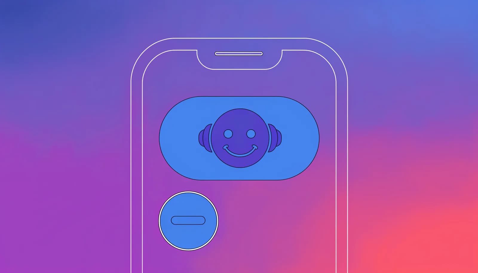 Ilustração de um celular com um ícone de robô e um balão de chat, representando a criação de um bot no Telegram