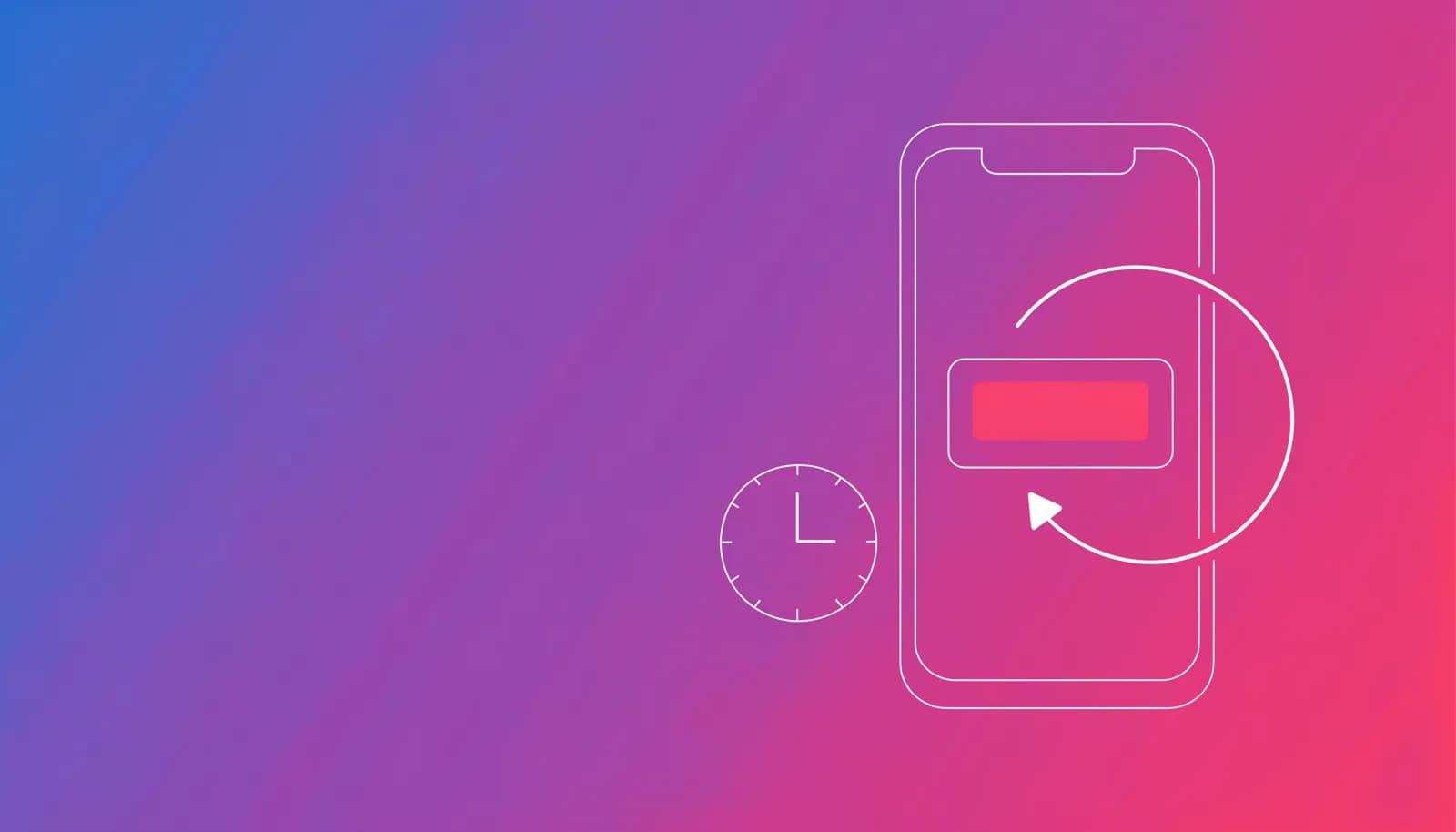 Ilustração de um celular com um código PIX pendente e uma seta circular de lembrete automático, representando a recuperação de carrinho abandonado no Telegram