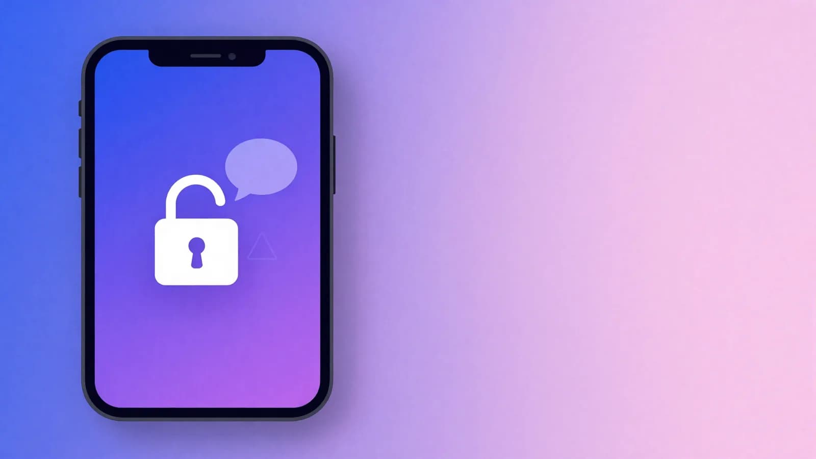 Ilustração de um celular com um cadeado ao lado de um canal reserva representado por um segundo ícone de chat, simbolizando plano de continuidade após remoção de conta