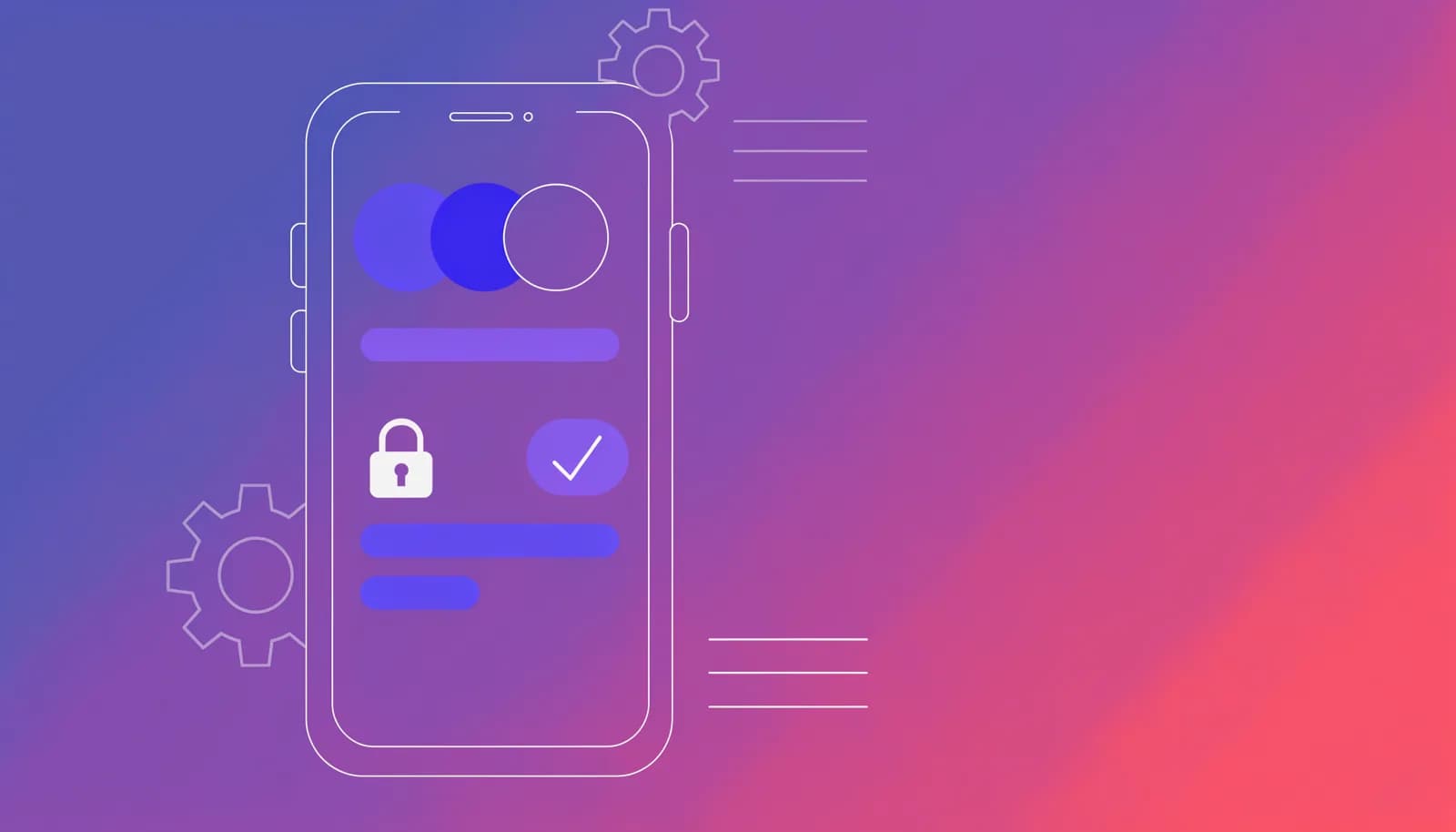 Ilustração de um celular exibindo um chat privado com um cadeado e um selo de aprovação, representando a criação de um grupo VIP no Telegram