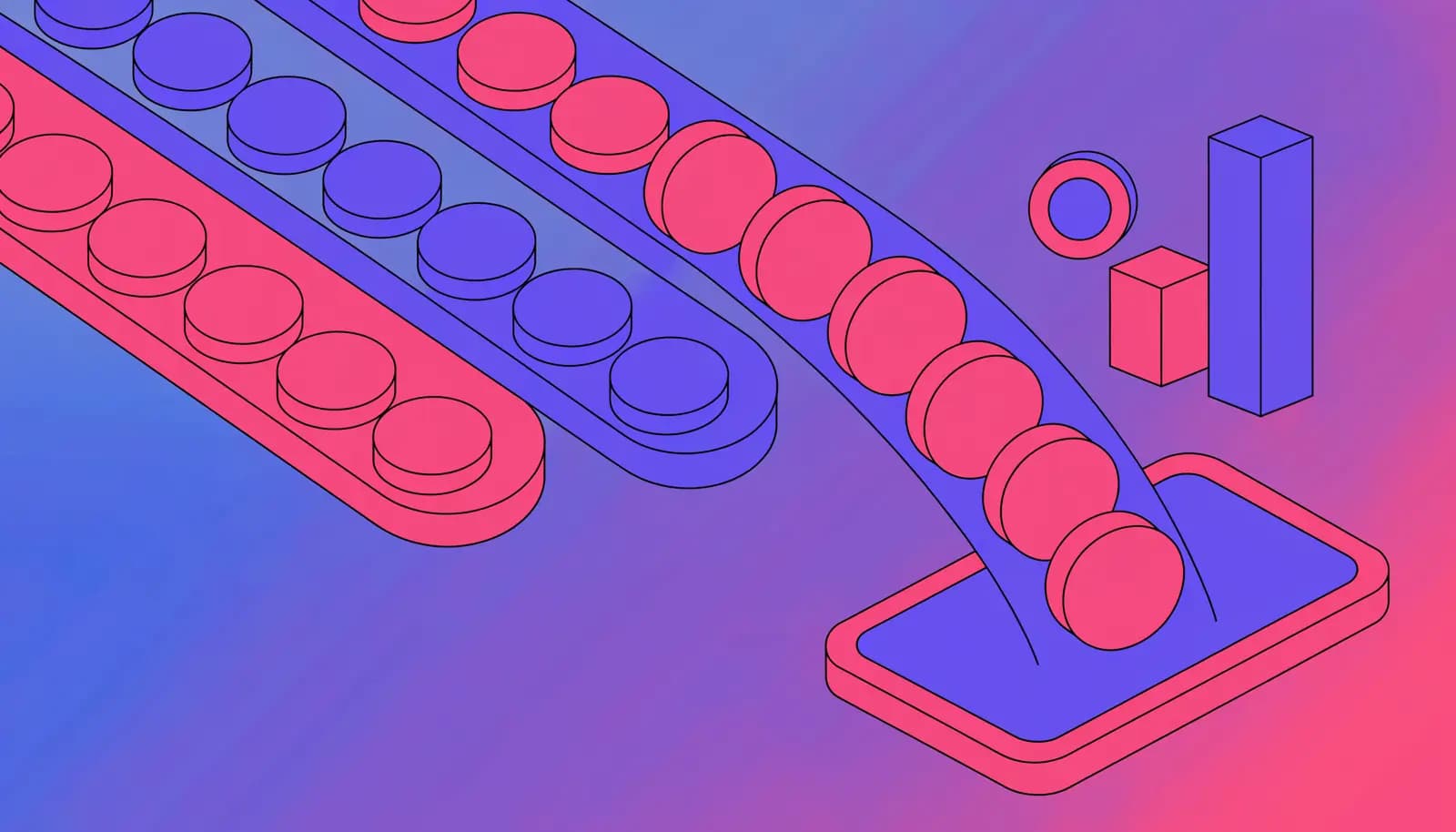 Ilustração de três canais levando moedas até um celular, um deles mais largo e cheio que os outros, representando a comparação entre OnlyFans, Privacy e Telegram por quanto sobra para o criador